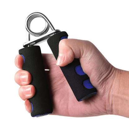 1-Pack Foam Hand Gripper with 55LB Strength, Ergonomic Non-Slip Grip & Springs - Red/Blue for Home Gym, CrossFit, Wrist & Arm Strength Training, Hand Grip Strengthener