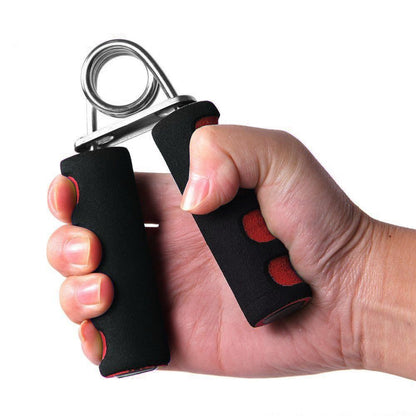 1-Pack Foam Hand Gripper with 55LB Strength, Ergonomic Non-Slip Grip & Springs - Red/Blue for Home Gym, CrossFit, Wrist & Arm Strength Training, Hand Grip Strengthener