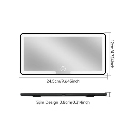 Fccemc Car Sun Visor Makeup Mirror LED Touch Screen Adjustable Brightness Auto Interior Makeup HD Mirror Charging Vanity Mirror