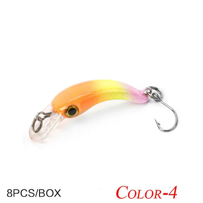 FLYSAND 8Pcs/Box Floating Mini Minnow Fishing Lures Artificial Hard Bait Sharp Hook Crankbait Lure Fishing Accessories
