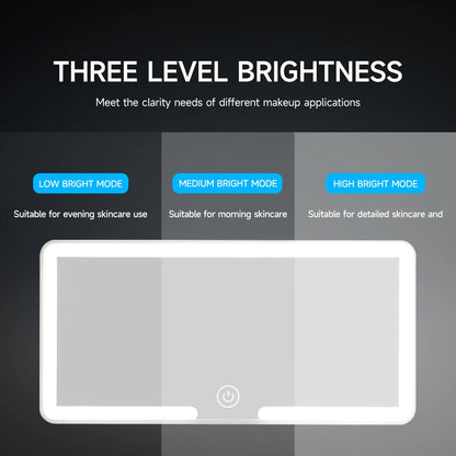 Fccemc Car Sun Visor Makeup Mirror LED Touch Screen Adjustable Brightness Auto Interior Makeup HD Mirror Charging Vanity Mirror