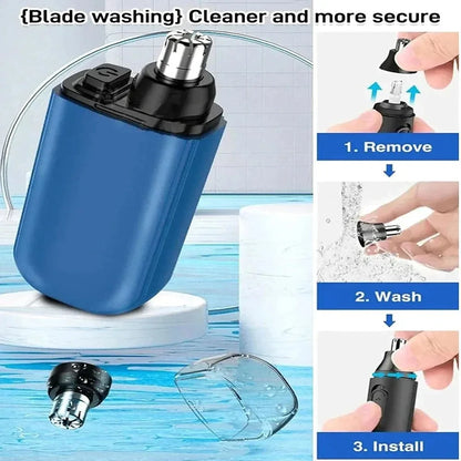 Rechargeable Nose Hair Trimmer Clipper USB Charging Dual-Edge Blades Electric Portable Men Mini Nose Hair Trimmer Face Care Kit