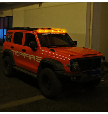 Solar Car Roof Strobe Light With Remote Control Cab Signal Lamp Wireless No Punch LED Truck Pickup Truck Roof Warning Lights
