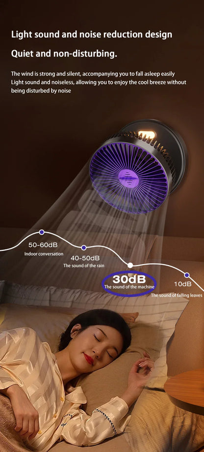 Electric Fan 3 In 1 Rechargeable Small Folding Cycle Desktop Wall-mounted Small Fan Dormitory Toilet Cold Wind Summer Fan