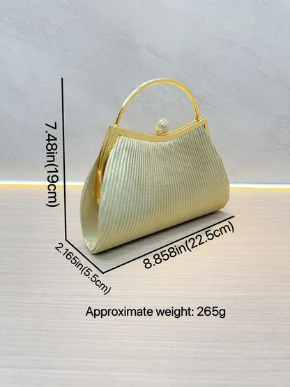 Fashion Women Evening Bag Elegant Glitter Pleated Ladies Clutch Party Wedding Shoulder Bags Banquet Handbag
