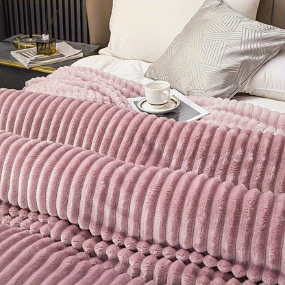 Imitation Rabbit Velvet Autumn Warm Bed Blanket or Blanket and Pillowcase Soft Warmth Winter Sofa Blankets for Throw Lap Blanket