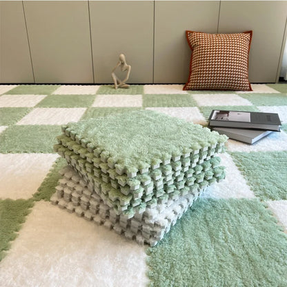 Plush carpet by the bed, full of splicing foam floor mats in the bedroom, cutting tatami mats for home use bedroom decor