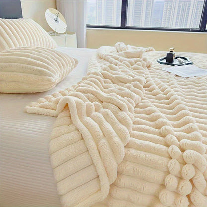 Imitation Rabbit Velvet Autumn Warm Bed Blanket or Blanket and Pillowcase Soft Warmth Winter Sofa Blankets for Throw Lap Blanket